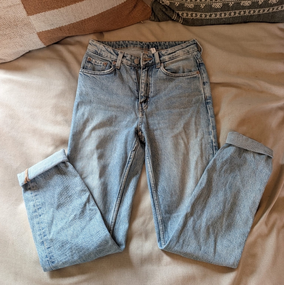 Weekday Light Blue Straight Leg Jeans